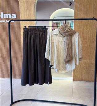 دامن لنین کش پهن کد 526