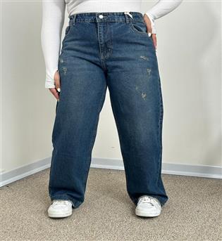 شلوار نیم بگ سرمه ای کد 22141