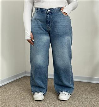 شلوار نیم بگ آبی بزرگ کد 22970