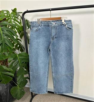 شلوار نیم بگ سایز بزرگ آبی کد 21326