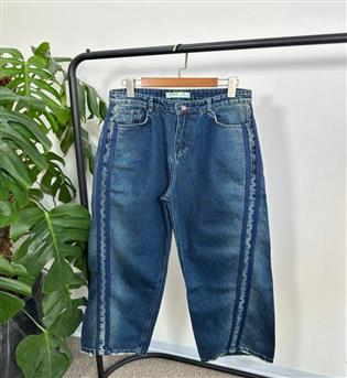 شلوار بگ آبی اریب کد 23189 E5