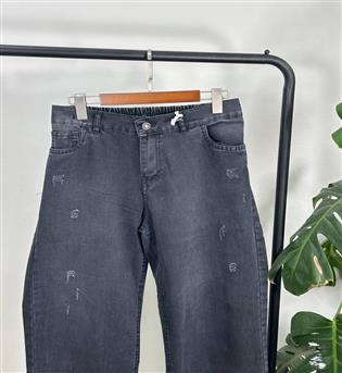 شلوار نیم بگ ذغالی کد 31297