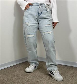 شلوار واید استریت آبی کد 21451