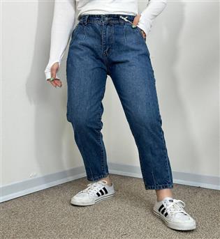 شلوار مام استایل آبی کد 1401