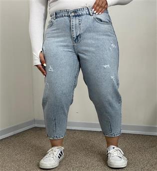 شلوار مام استایل آبی کد 21955