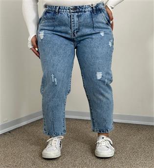 شلوار مام استایل آبی کد 4154