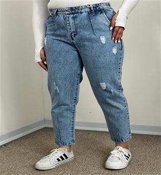 شلوار مام استایل آبی کد 4154