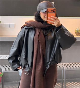 بامبر چرم پایین سگگ دار