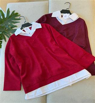 شومیز مخمل کبریتی