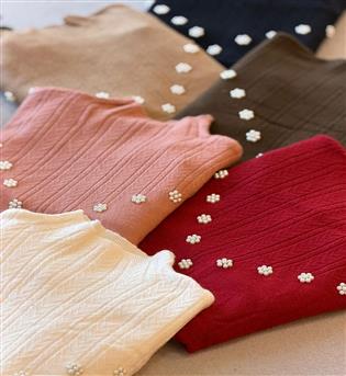 گپ بافت یقه سه سانت مرواریدی