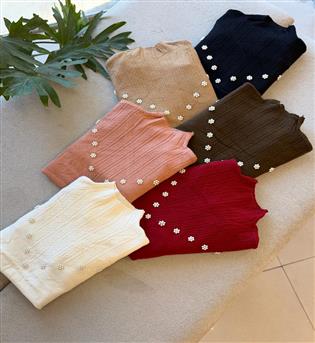 گپ بافت یقه سه سانت مرواریدی