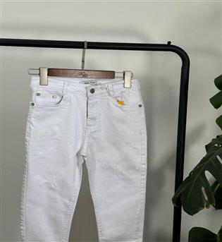 شلوار جین قد 95 سفید کد5623