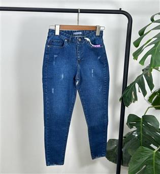 شلوار جین قد 95 آبی کد 30418