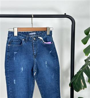 شلوار جین قد 95 آبی کد 30418