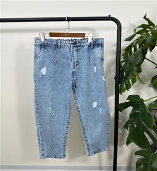 شلوار مام استایل آبی کد 4154