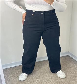 شلوار نیم بگ مشکی سایز بزرگ کد 30706