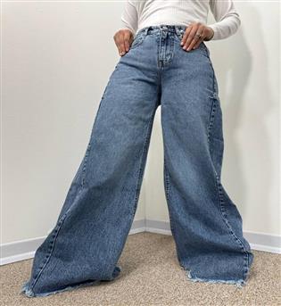 شلوار شافل آبی قد 112 کد 22699